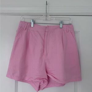 Pink Linen Women's Shorts
